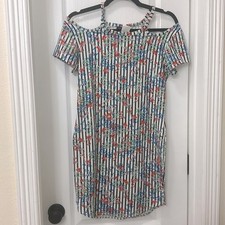 Santory orange flowered dress size m