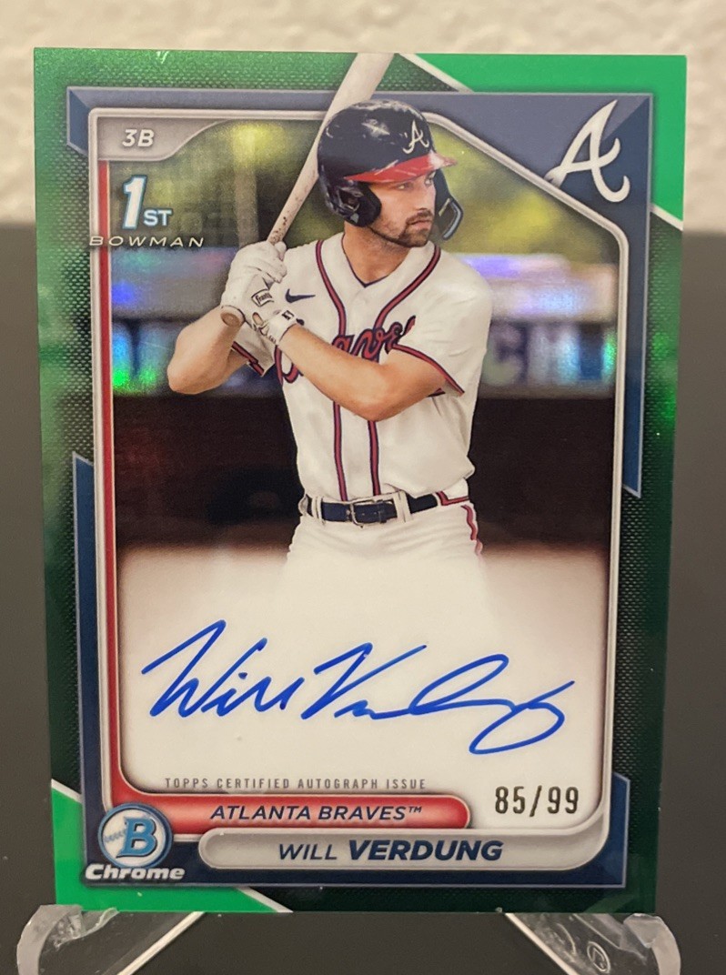 2024 Bowman Chrome Will Verdung Auto Green Lava Refractor 1st #/99