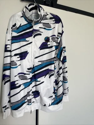 RARE Nike Air Jordan Retro 8 Aqua Concord Track Jacket White/Purple Men's 3XL - Image 1 of 4