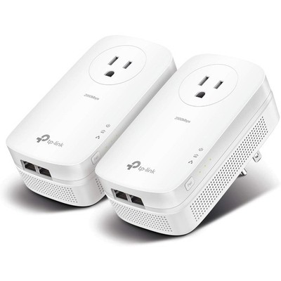 Powerline Ethernet Adapter Kit with Passthrough 2x2 MIMO 2 Gigabit Ports Plug