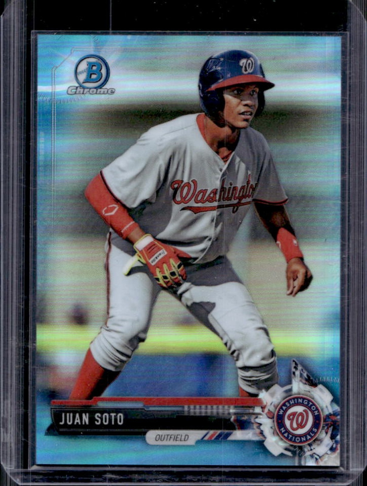 2017 Bowman Draft Juan Soto Chrome Sky Blue Refractor #/399 Nationals