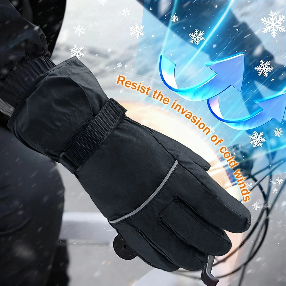 Luvas aquecidas elétricas bateria recarregável aquecedor de mão à prova de vento térmico inverno - Imagem 4 de 4
