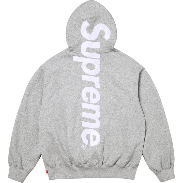 Supreme Satin Applique Hooded Sweatshirt Heather Grey | eBay