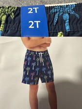 Boys Resort Swim Trunks With Built-In Liner By Member s Mark 2T Palm Tree Theme