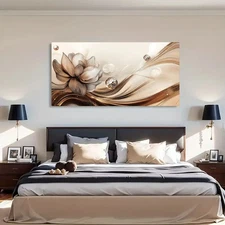 Abstract Rolled Flower Painting Unframed Canvas Painting for Living