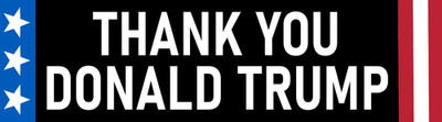 Thank You Trump Sticker 9'' Pro Trump Bumper Stickers