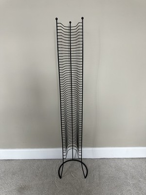 Metalldraht CD Rack Aufbewahrungsturm hält 58 CD s schwarz Draht freistehend sehr guter Zustand