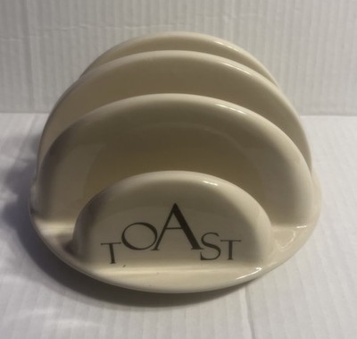 Just Mugs Ceramic Toast Rack Holder Beige  TOAST  4 Slot Vintage Style
