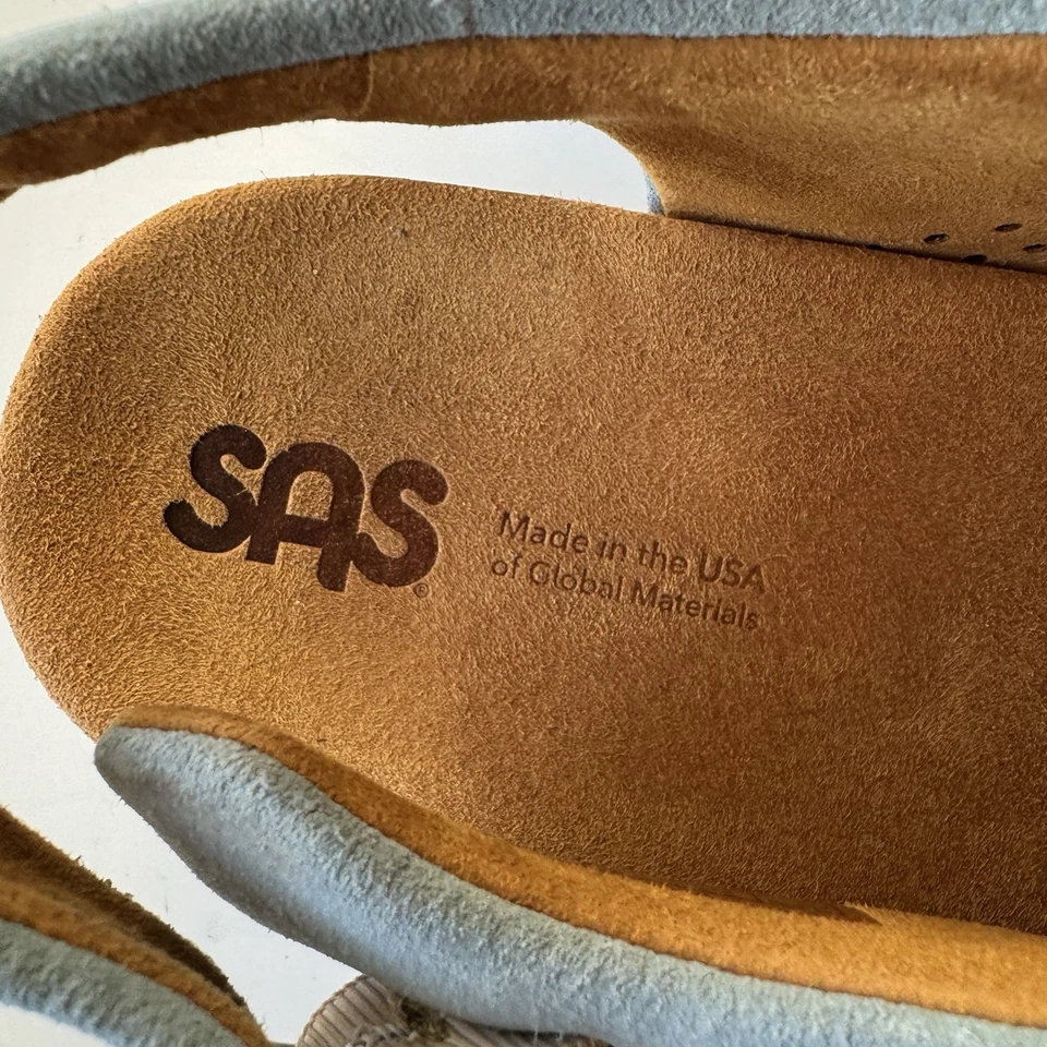 Sandalias para mujer SAS relajadas con correa de tacón azul Sky Harbor talla 11,5 M usadas en excelente estado hechas en EE. UU. Foto 4 de 4