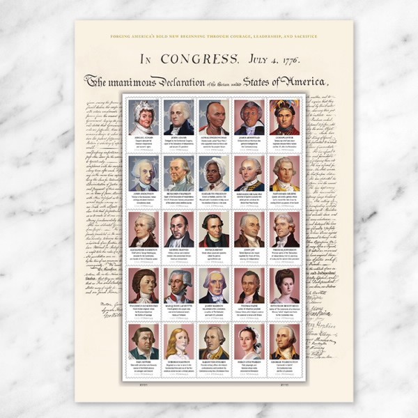 2026 US stamp sheet Figures of the American Revolution imperf  after May 5th 