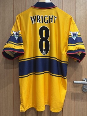 Komplett Original WRIGHT 8 Arsenal Auswärtstrikot 1997 1998 Nike Erwachsene XL sehr guter Zustand