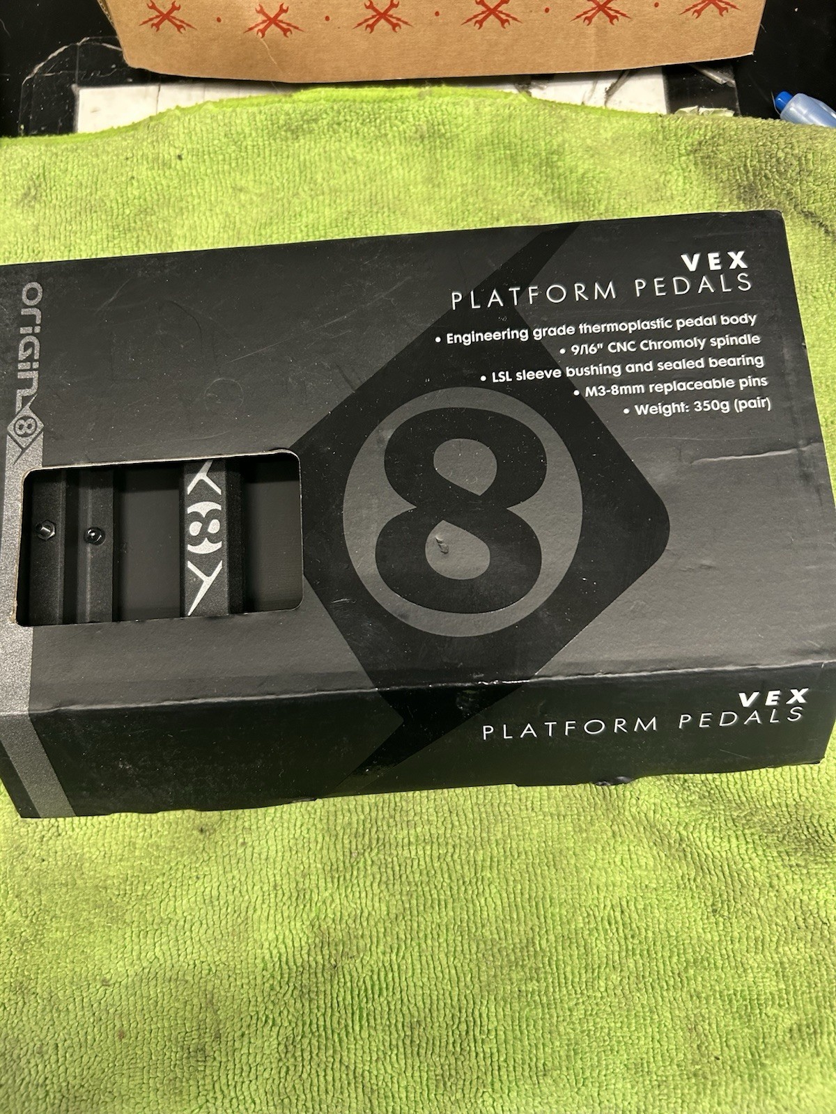 NOS ORGIN 8 VEX 9/16 PEDALS SEALED WIDE PLATFORM CHROMOLY SPINDLE 