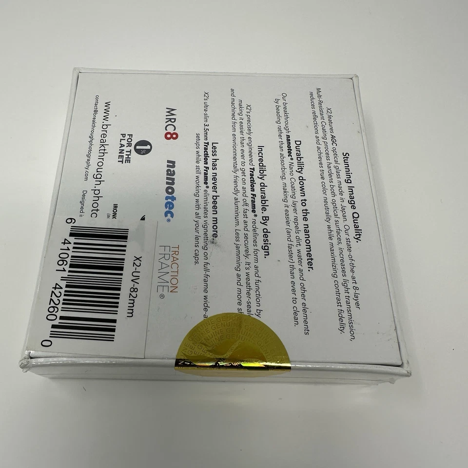 Breakthrough Photography X2 82mm UV MRC8 Nanotec Filter Traction Frame Camera - Image 3 of 4