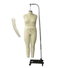 Size 20 Linen Full Body Pro Female Dress Form Mannequin with Arm Padding Kit