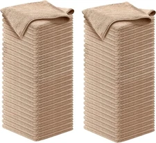 USANOOKS Microfiber Cleaning Cloth - Beige - 100Pcs Pack of 100, 