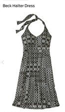 Krimson Klover Women’s Black Geometric Beck Halter Dress Pockets Size Large