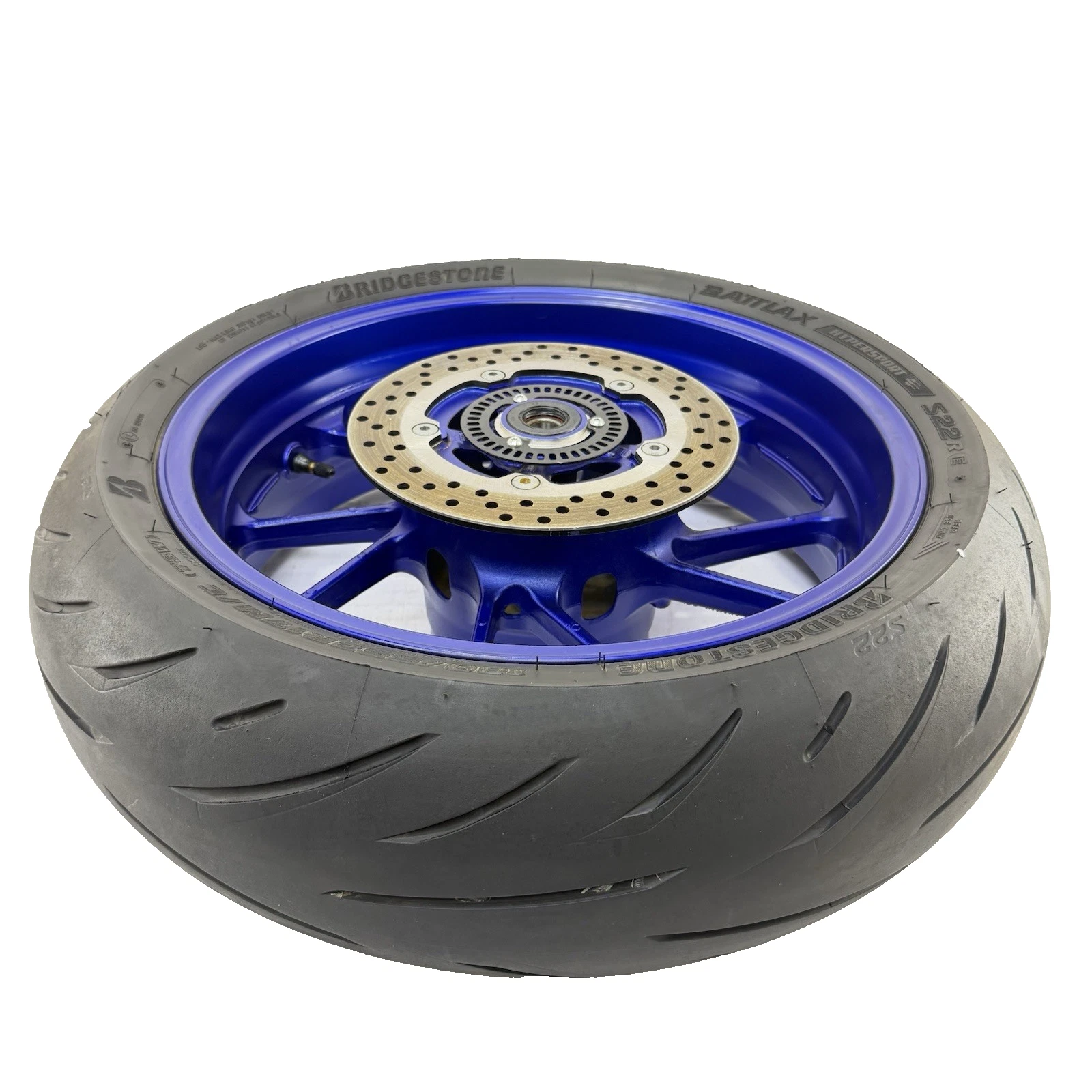 2022 - 2025 YAMAHA YZF R7 REAR WHEEL BLUE RIM BRAKE ROTOR BRIDGESTONE TIRE STOCK
