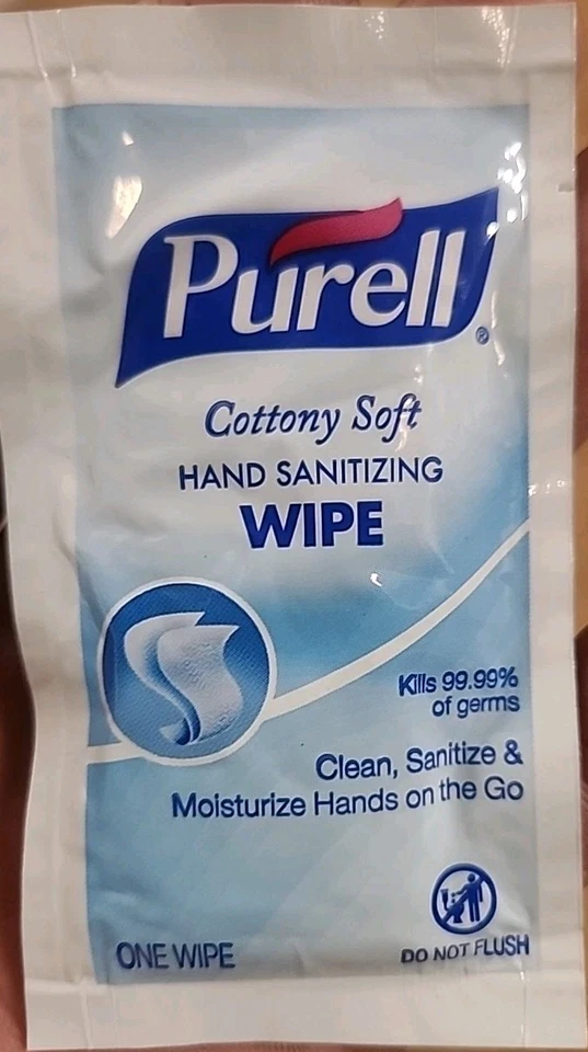 4 Cajas 24ct Toallitas Desinfectantes Purell 5 x 7 96ct Embaladas Individualmente HÚMEDAS Foto 2 de 2