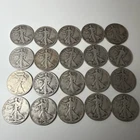 1945-1946 Walking Liberty 90% Silver Half Dollar 50c Lot of 20 Coins   LT1