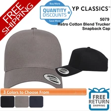 🔥 YP Classics Men Retro Cotton Blend Trucker Snapback Cap Hat five-panel 5079