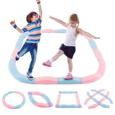 Colored Balance Beams for Kids w/ Non-slip Textured Surface Bottom Pad