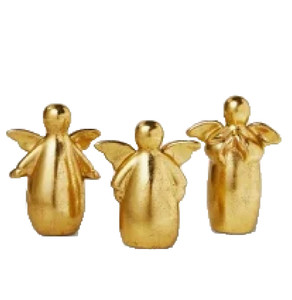 Gold Ceramic Angel Figurines - Set of 3  Wondershop