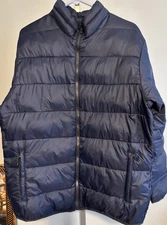 Swiss+Tech Men's Green Puffer Jacket  Navy Blue Size M (38-40)
