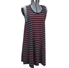 Madewell Red White Blue Striped Tank Dress Size Large Sundress