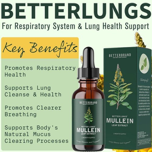 Mullein Leaf & Chlorophyll Extract Powerful Lung Cleanse Respiratory Herbal Drop