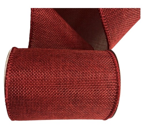 Cinta roja borde cableado 4 en X 12 pies para Navidad, boda, día de San Valentín - Imagen 2 de 6