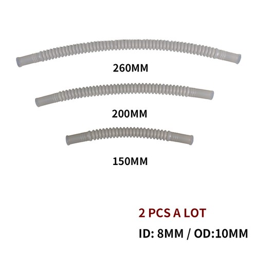 2PCS 150/200/260mm 8mm/10mm Corrugated PTFE Flexible Fuel Pump Hose Line E85/Gas - Picture 5 of 9