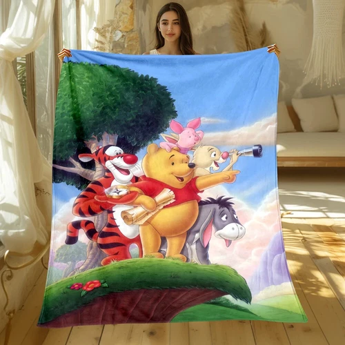 Manta de franela para niños 3D Winnie Pooh manta de dormitorio manta para dormir regalo - Imagen 4 de 13