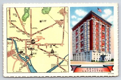 Postcard Hotel Lafayette Rates $3 Multi View Map Location Point, Washington D.C.