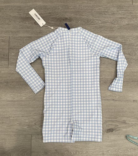 MINNOW Unisex Oasis Blue Gingham Long Sleeve Rash Guard NEW Sz 7/8 - Picture 5 of 7
