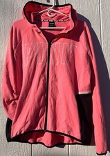 PINK Victoria s Secret Full Zip Hoodie Sweatshirt Sz M Spell-out Logo Preowned
