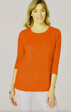 J.Jill  M  NEW Perfect Pima Two-Pocket Tee  Tangerine  NWT 1C7 