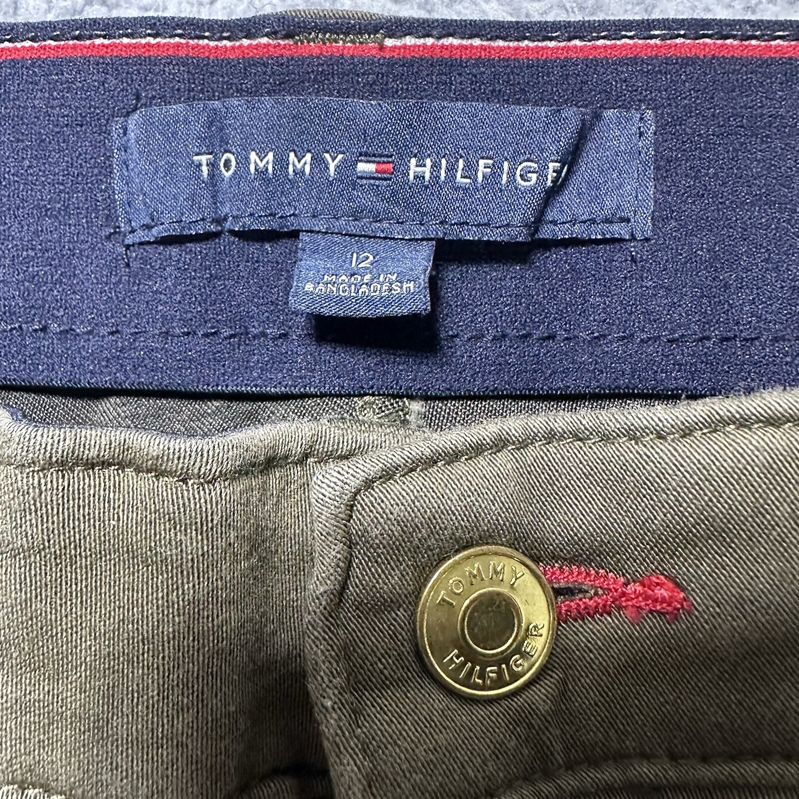 Tommy Hilfiger Chino Pants Womens size 12 Green Business Career Cotton Casual thumbnail 8