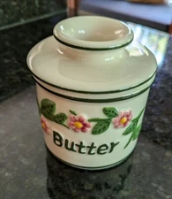 The Original Butter Bell Crock With Floral Design