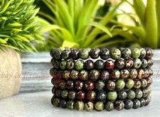 Wholesale 6 Pcs Natural Dragon Blood Stone 6mm 7.5  Crystal Stretch Bracelet