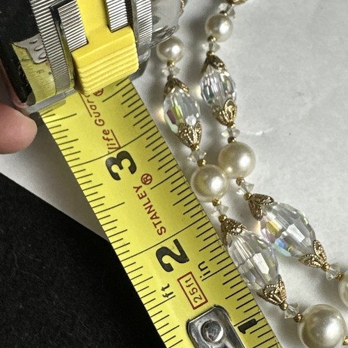 Gorgeous vintage 16 inch double strand Cristal faux pearl necklace - Picture 9 of 11