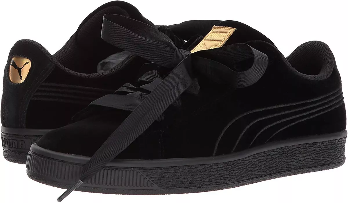 Classic Low Top Black On Black Velour Sneakers With Ribbon Laces | eBay