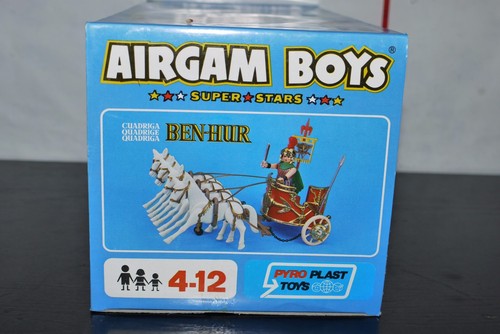 80'S PYROPLAST AIRGAM BOYS ROMAN SERIES SOLDIERS GREEK BEN HUR CHARIOT MIB - Picture 6 of 8