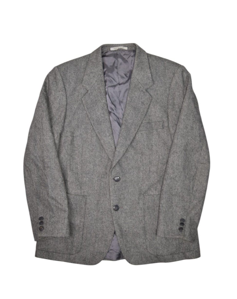 Giacca Yves Saint Laurent uomo 40 grigio lana blazer cappotto sportivo spina di pesce YSL