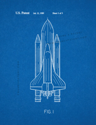 Space Shuttle Patent Print Blueprint
