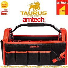19x Pocket AMTECH TOOL BAG Tubular Holder DIY 450mm 18" Caddy Storage Holdall UK