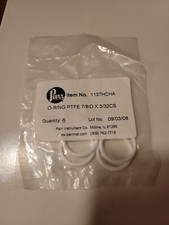 Parr Reactor O-Ring, 1137HCHA, PTFE, 7/8” ID x 3/32 CS, New, Pk of 6