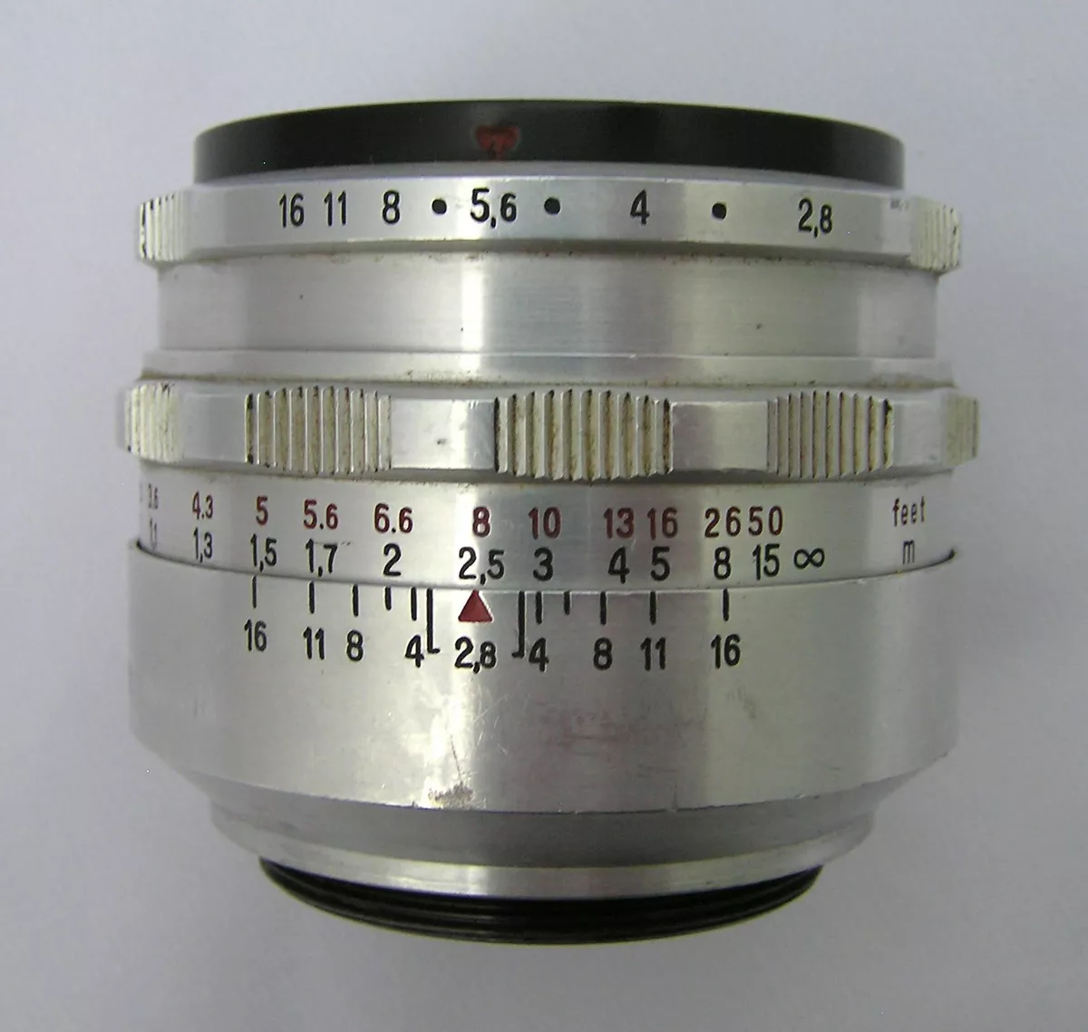 SILVER CARL ZEISS JENA TESSAR 50mm F2.8 LENS - M42 MOUNT