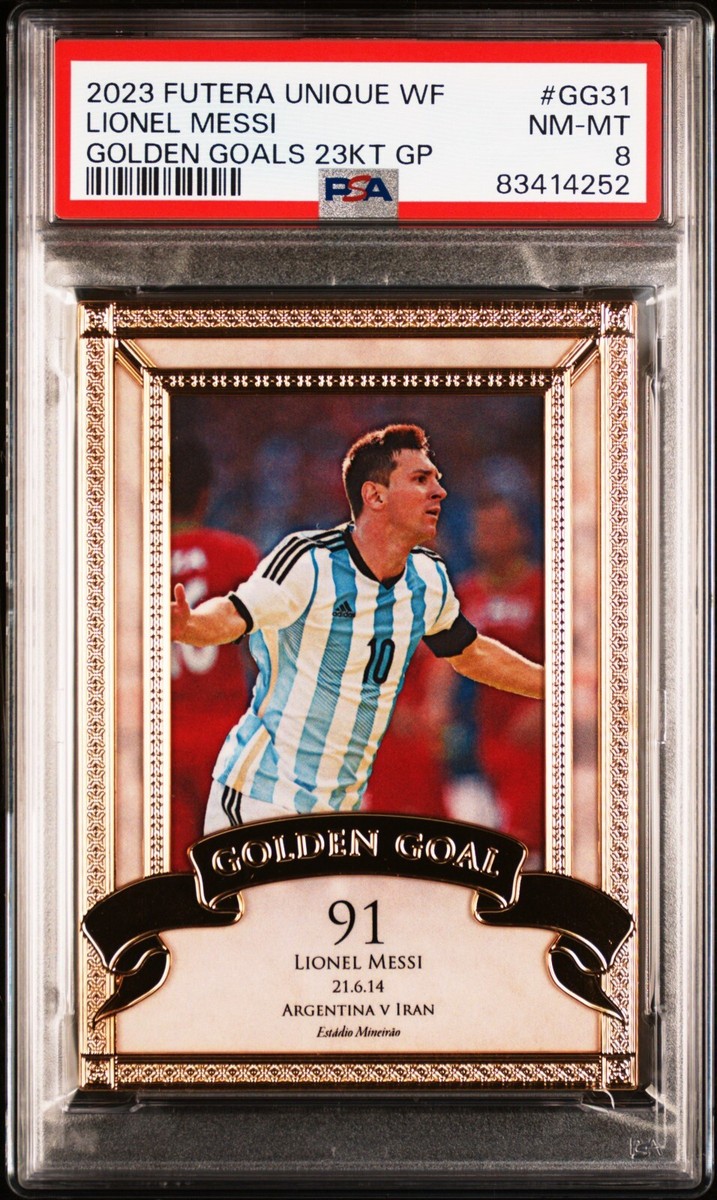 2023 FUTERA UNIQUE GOLDEN GOALS 23KT GOLD PLATED LIONEL MESSI