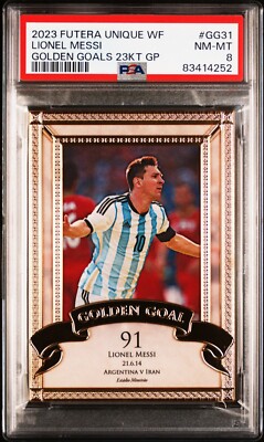 2023 FUTERA UNIQUE GOLDEN GOALS 23KT GOLD PLATED LIONEL MESSI