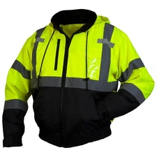 ANSI CLASS 3 HIGH VISIBILITY LIME INSULATED REFLECTIVE BOMBER JACKET ROAD WORK